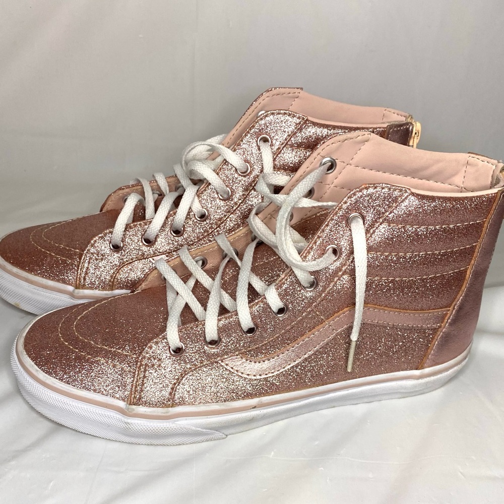 Girls Pink 💞 Glitter ✨ High Top Vans